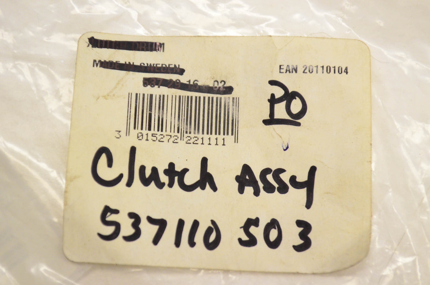 New OEM Husqvarna 537110503, 537 11 05-03 Clutch Assembly NOS