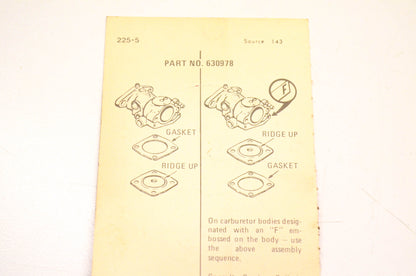 Tecumseh 630978, 22-1427 Diaphragm Kit Qty 2 NOS