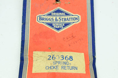 New OEM Briggs & Stratton 260368 Choke Return Spring NOS