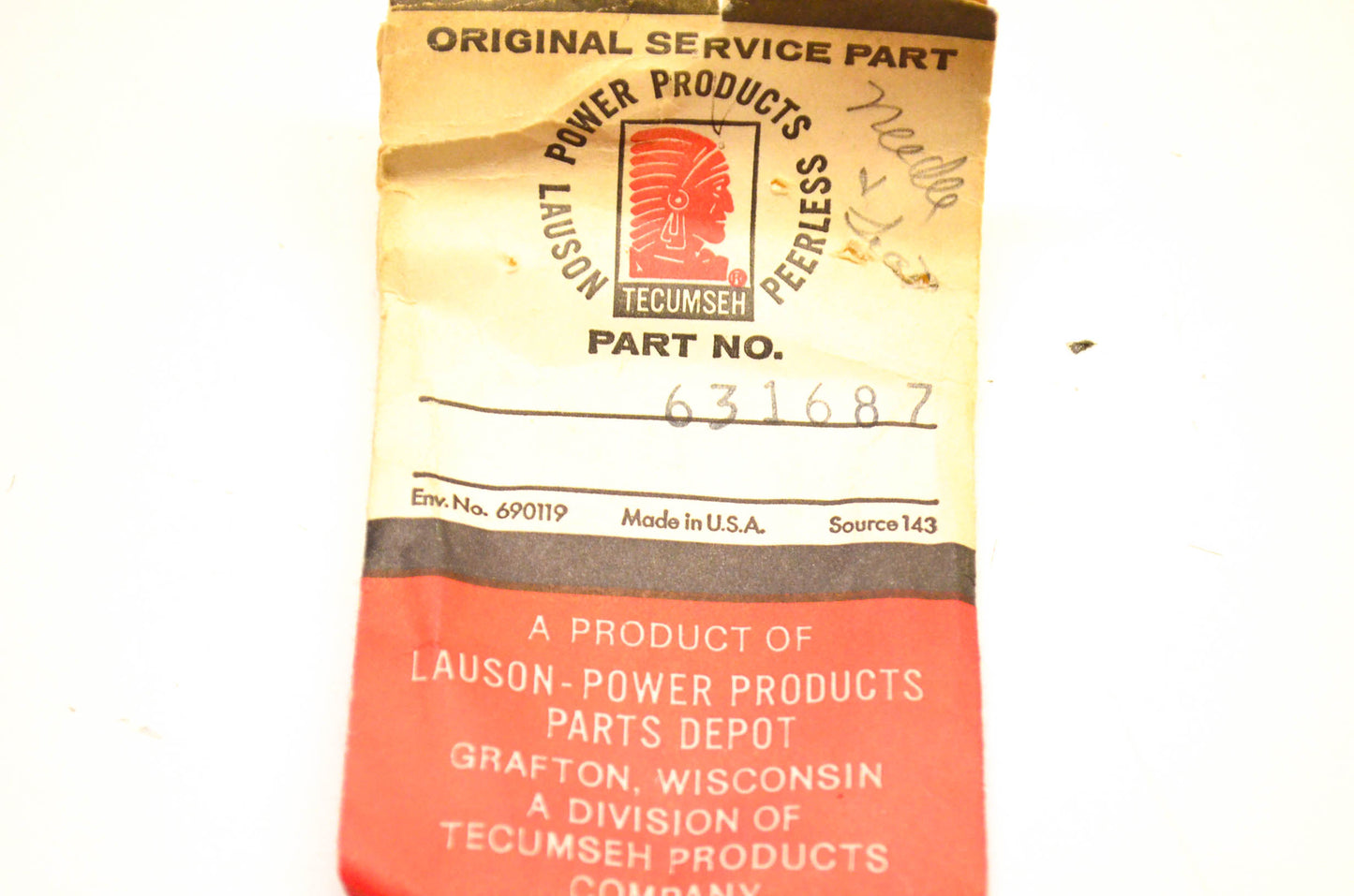 Tecumseh 631687 Inlet Needle Kit NOS