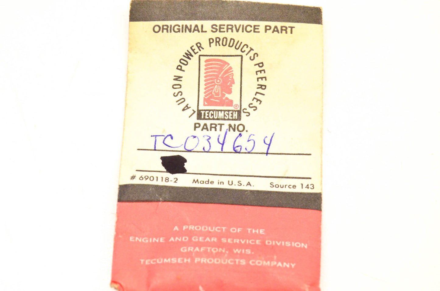 Tecumseh 34654 Extension Spring NOS