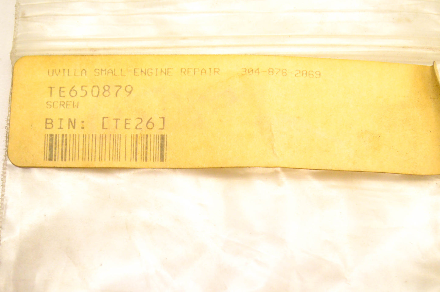Tecumseh 650879 Screw Qty 2 NOS