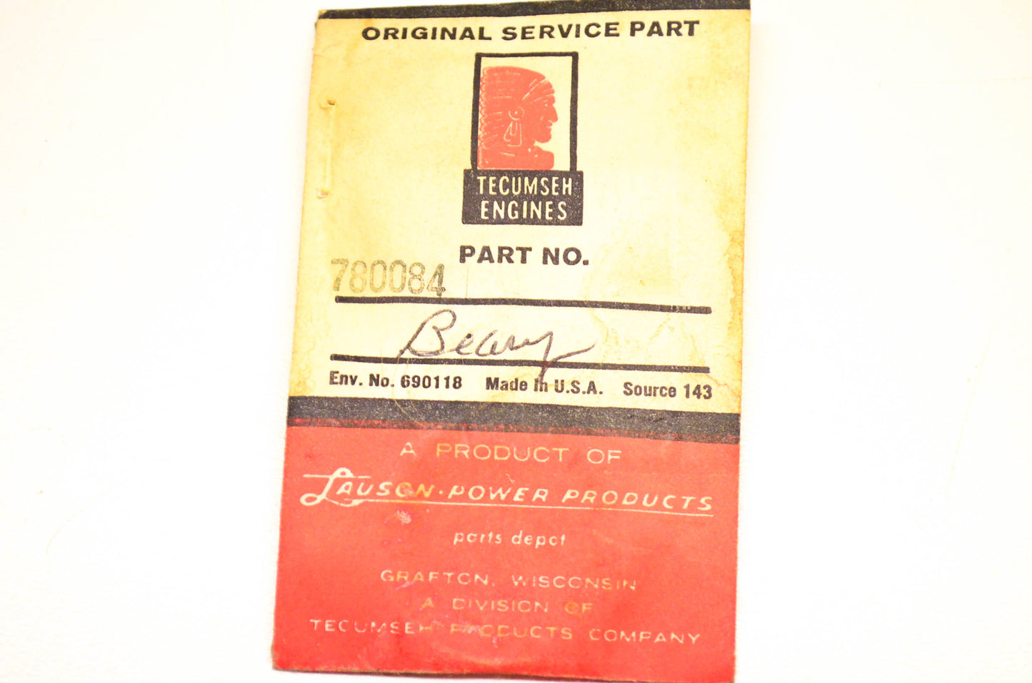 Tecumseh 780084 Thrust Bearing NOS