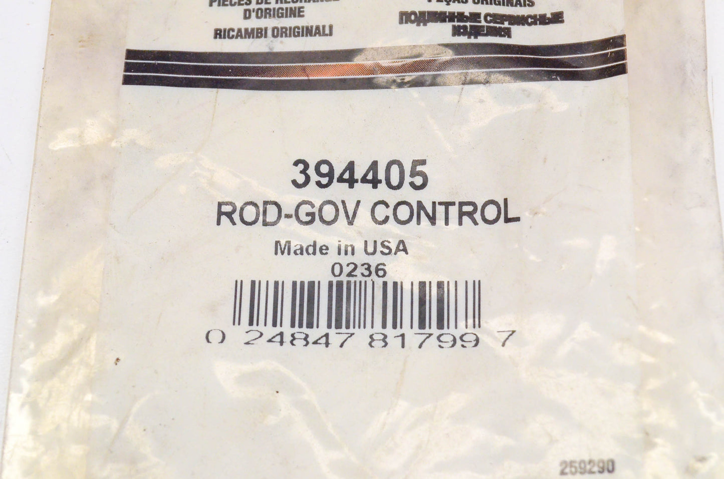New OEM Briggs & Stratton 394405 Control Rod Linkage NOS