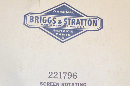 New OEM Briggs & Stratton 221796 Rotating Screen NOS