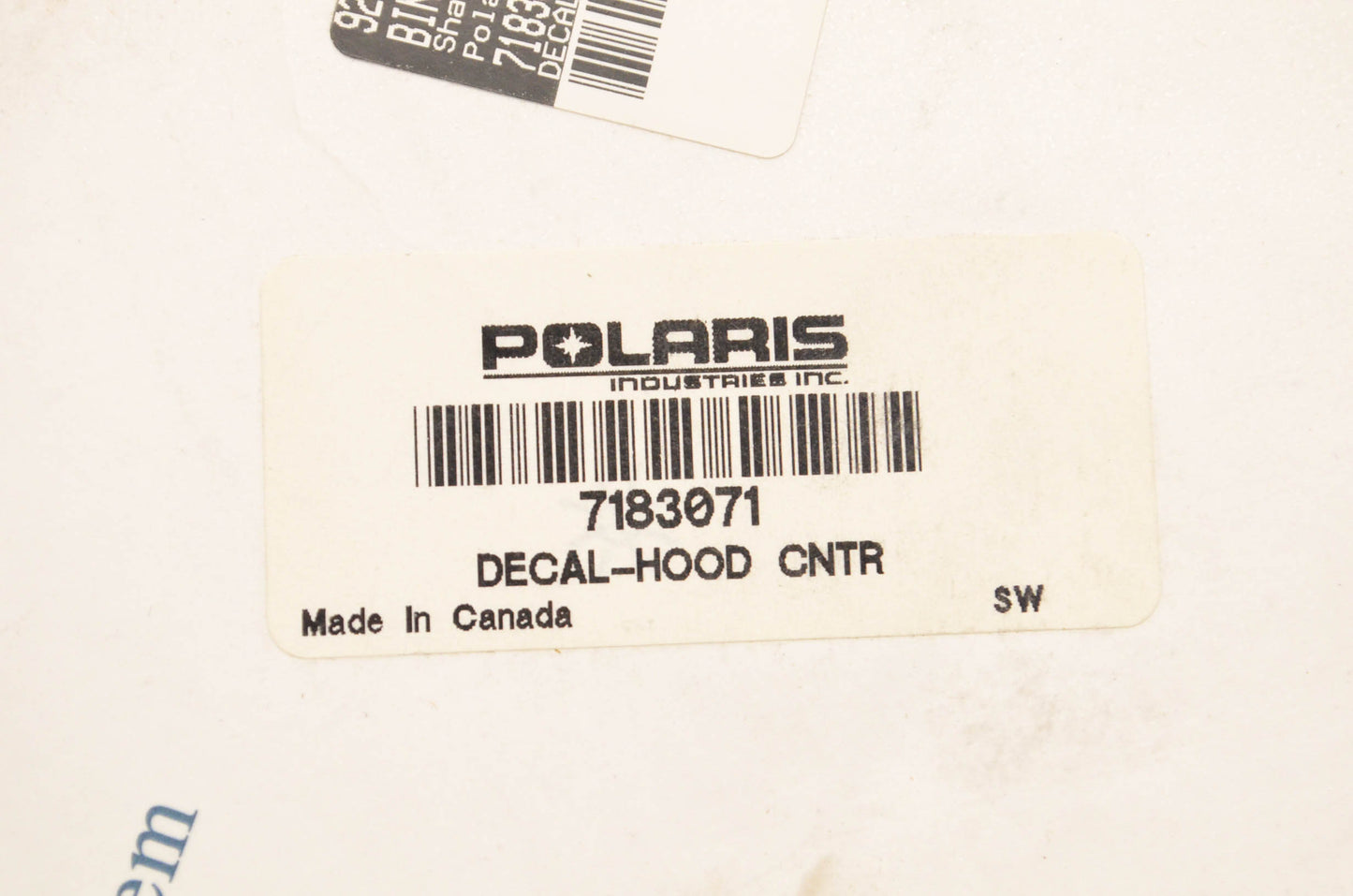 New OEM Polaris 7183071 Center Hood Decal NOS
