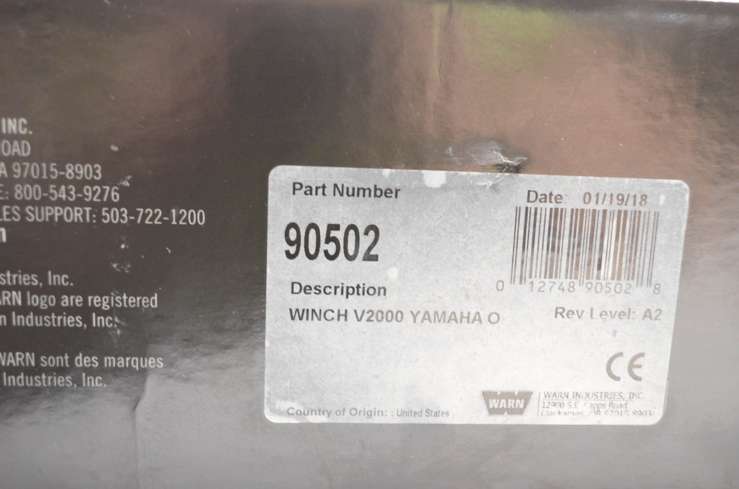 Warn 90502 Vantage 2000 Winch Kit NOS