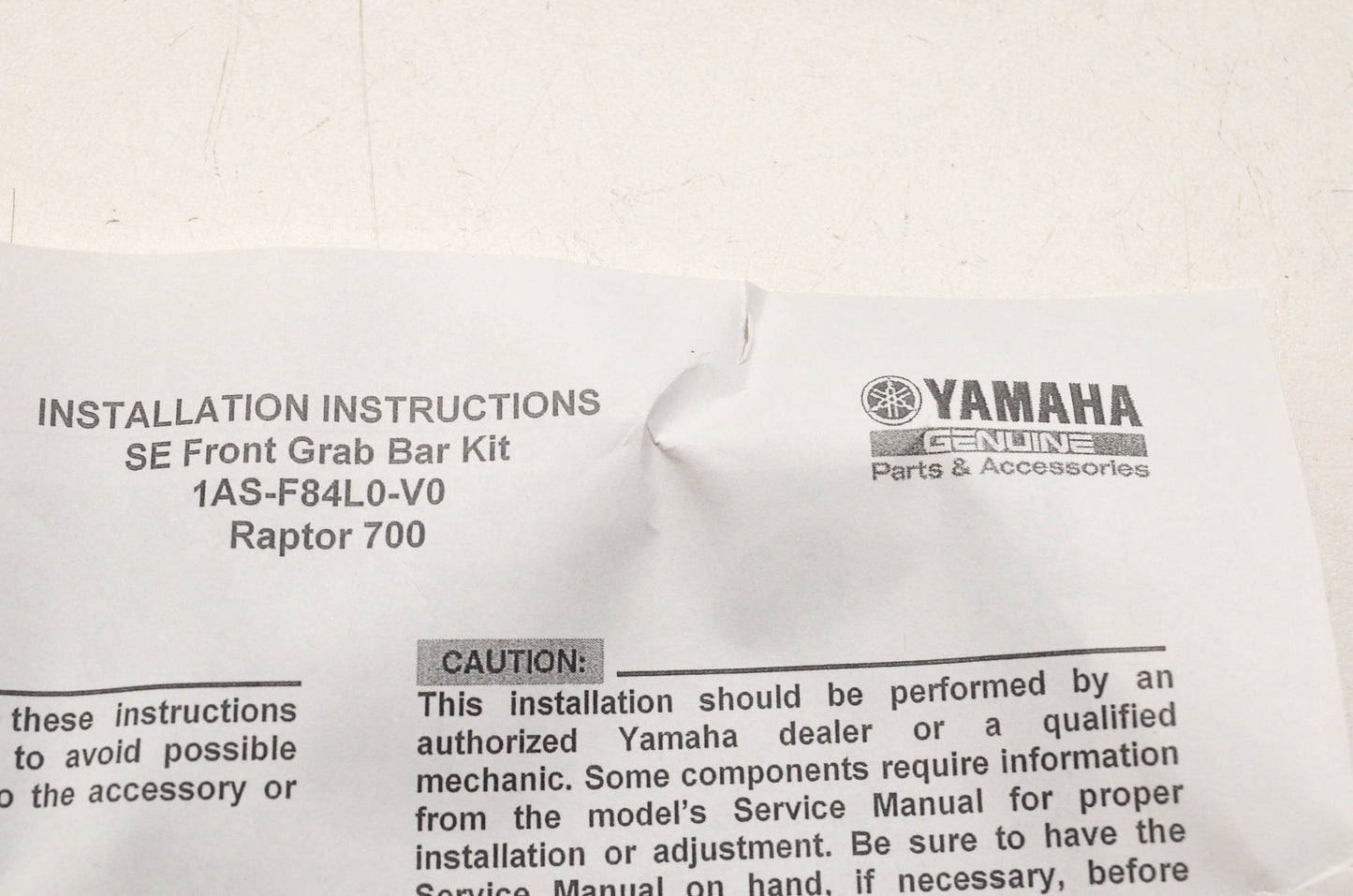 New OEM Yamaha 1AS-F84L0-V1-00 Front Grab Bar Kit NOS