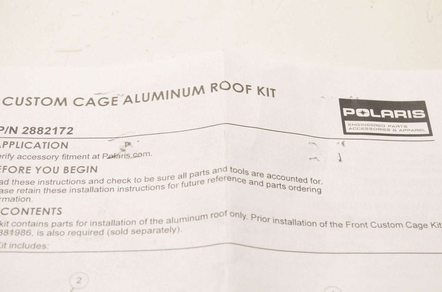 New OEM Polaris 2882172-689 Barricade Cage System Roof Kit NOS