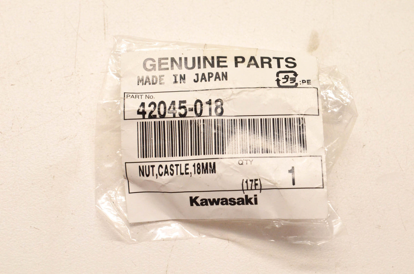 New OEM Kawasaki 42045-018 Castle Nut NOS