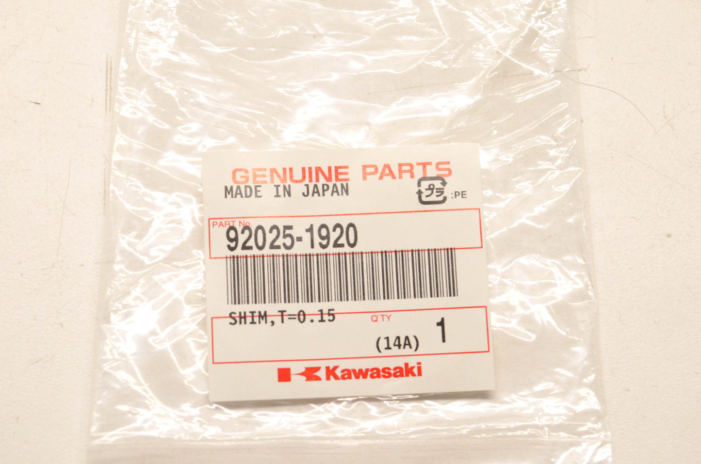 New OEM Kawasaki 92025-1920 Shim NOS