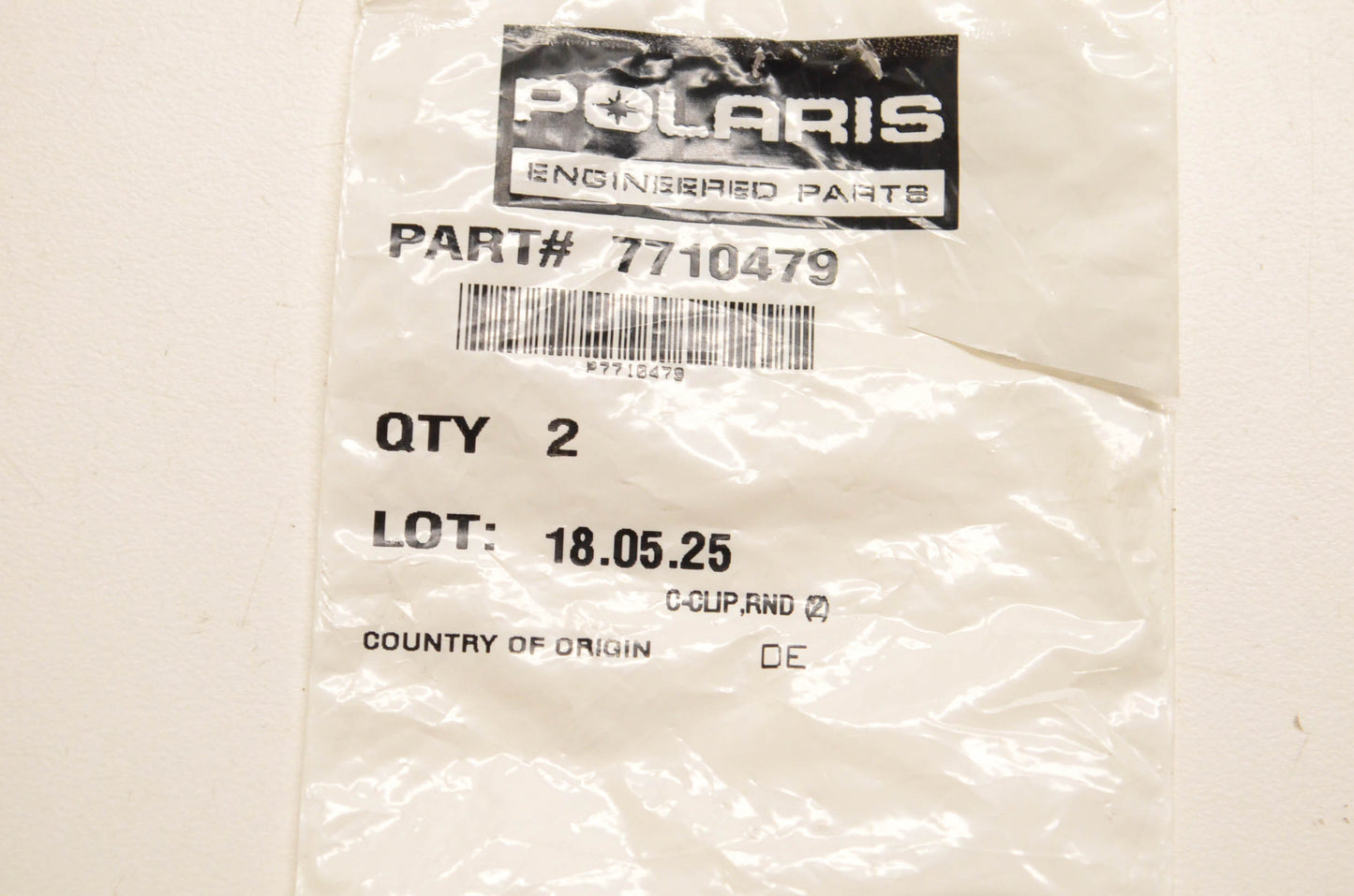 New OEM Polaris 7710479 Round C-Clip Qty 2 NOS