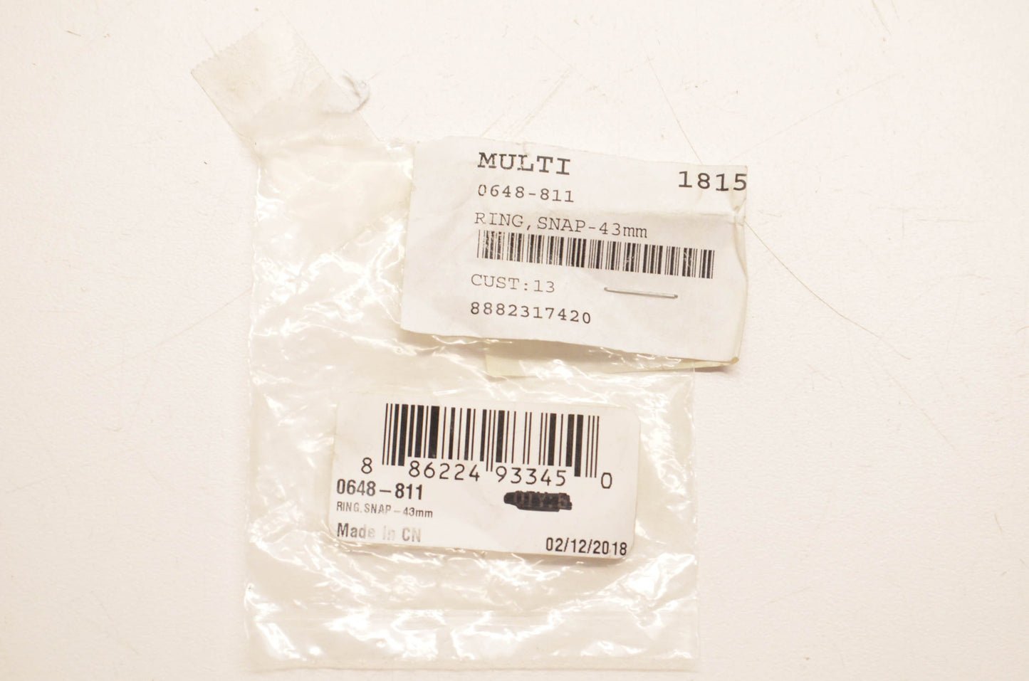 New OEM Arctic Cat 0648-811 43mm Snap Ring NOS