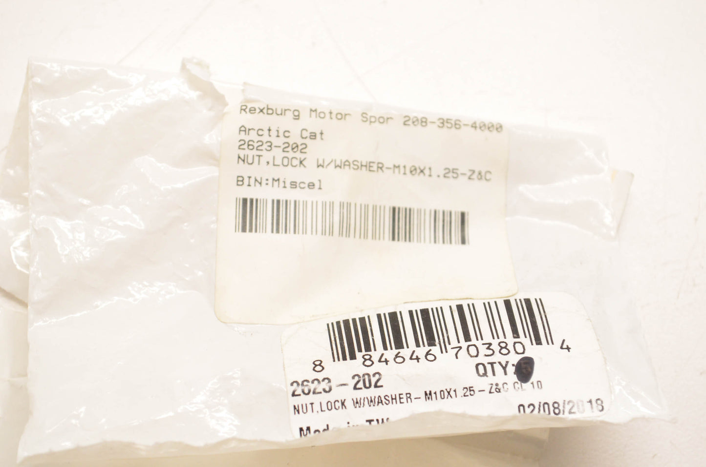New OEM Arctic Cat 2623-202 Lock Nut With Washer Qty 2 NOS