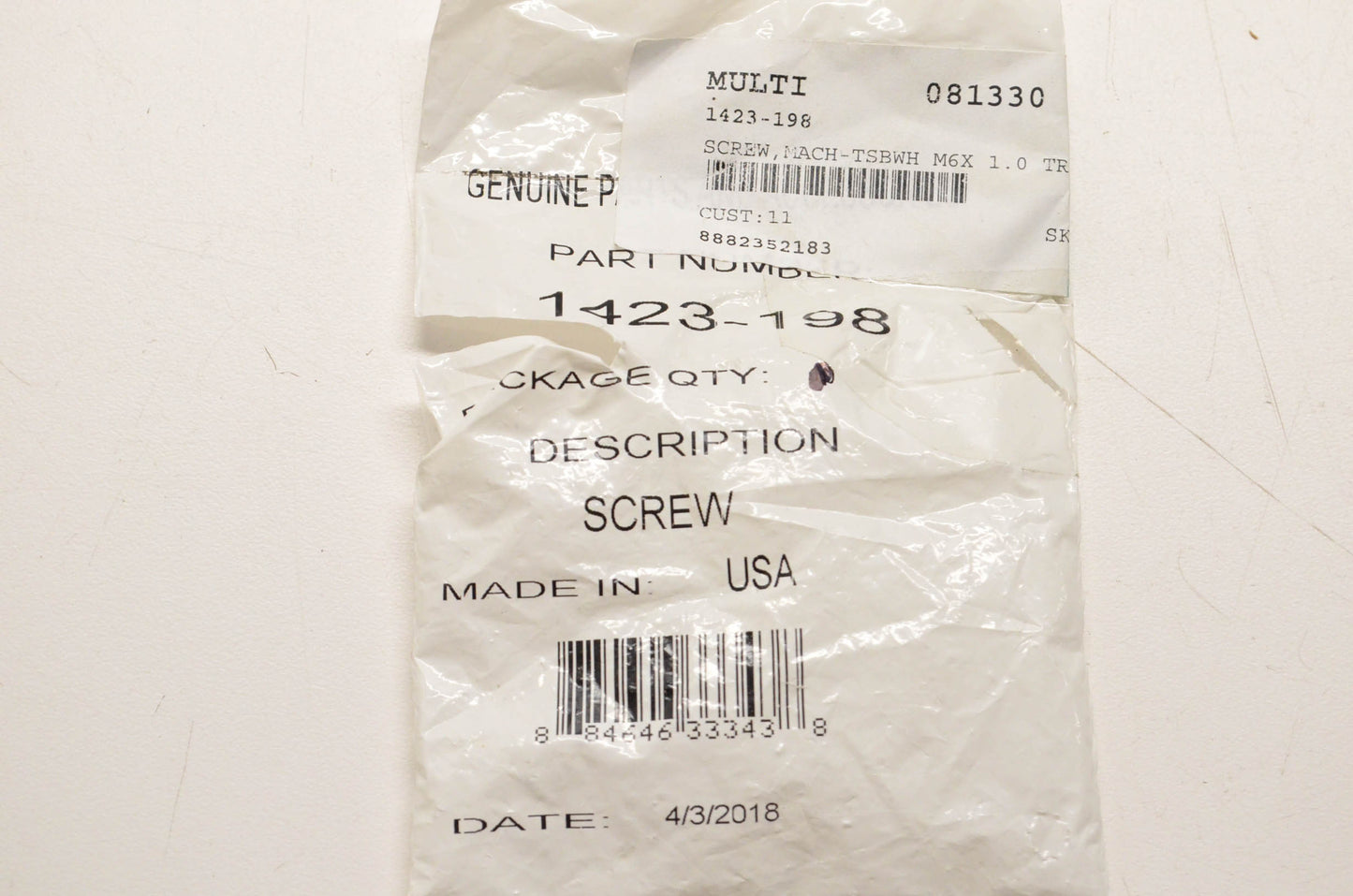 New OEM Arctic Cat 1423-198 ATV Machine Screws Qty 6 NOS