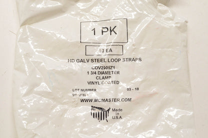 McMaster COV2909Z1 Steel Loop Straps Qty 10 NOS