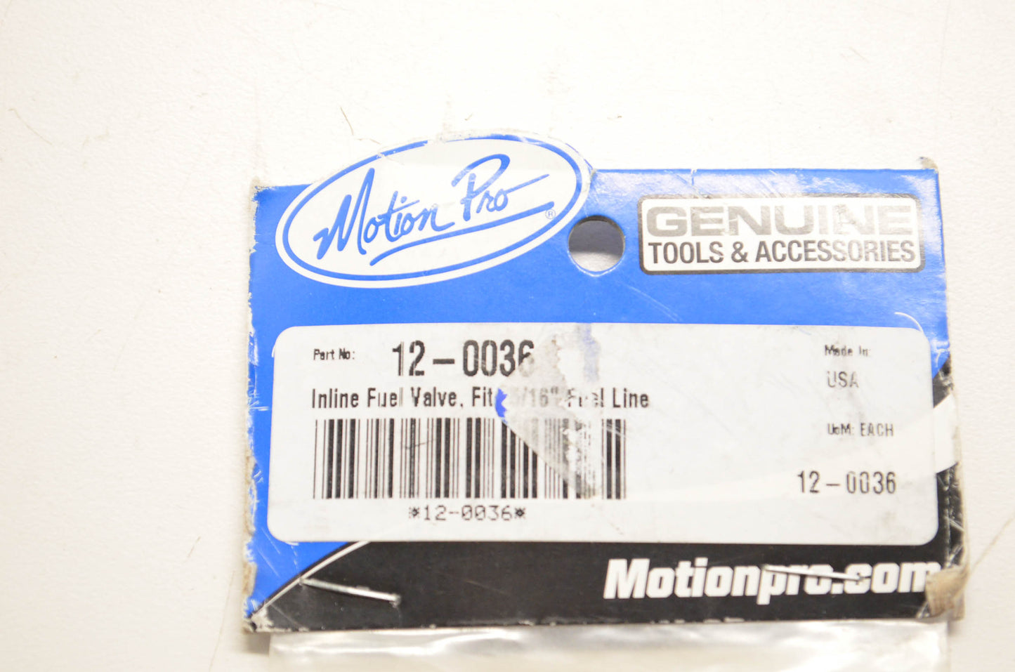 Motion Pro 12-0036 Inline Fuel Valve NOS