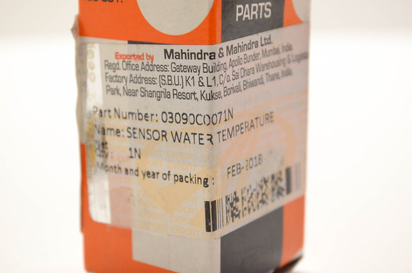 Mahindra 03090C0071N Water Tempurature Sensor NOS