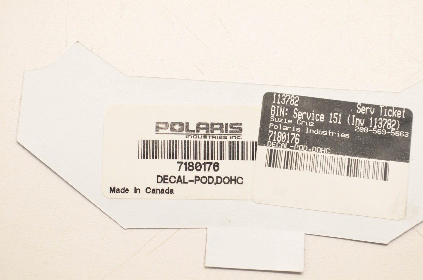 New OEM Polaris 7180176 DOHC Pod Decal NOS