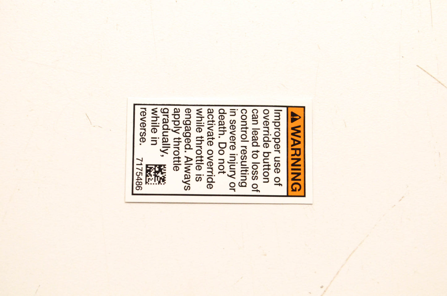 New OEM Polaris 7175486 Override Warning Decal NOS