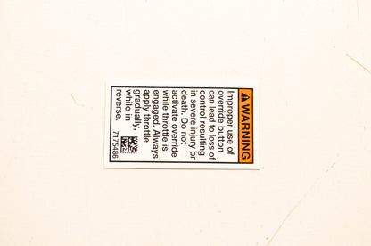 New OEM Polaris 7175486 Override Warning Decal NOS