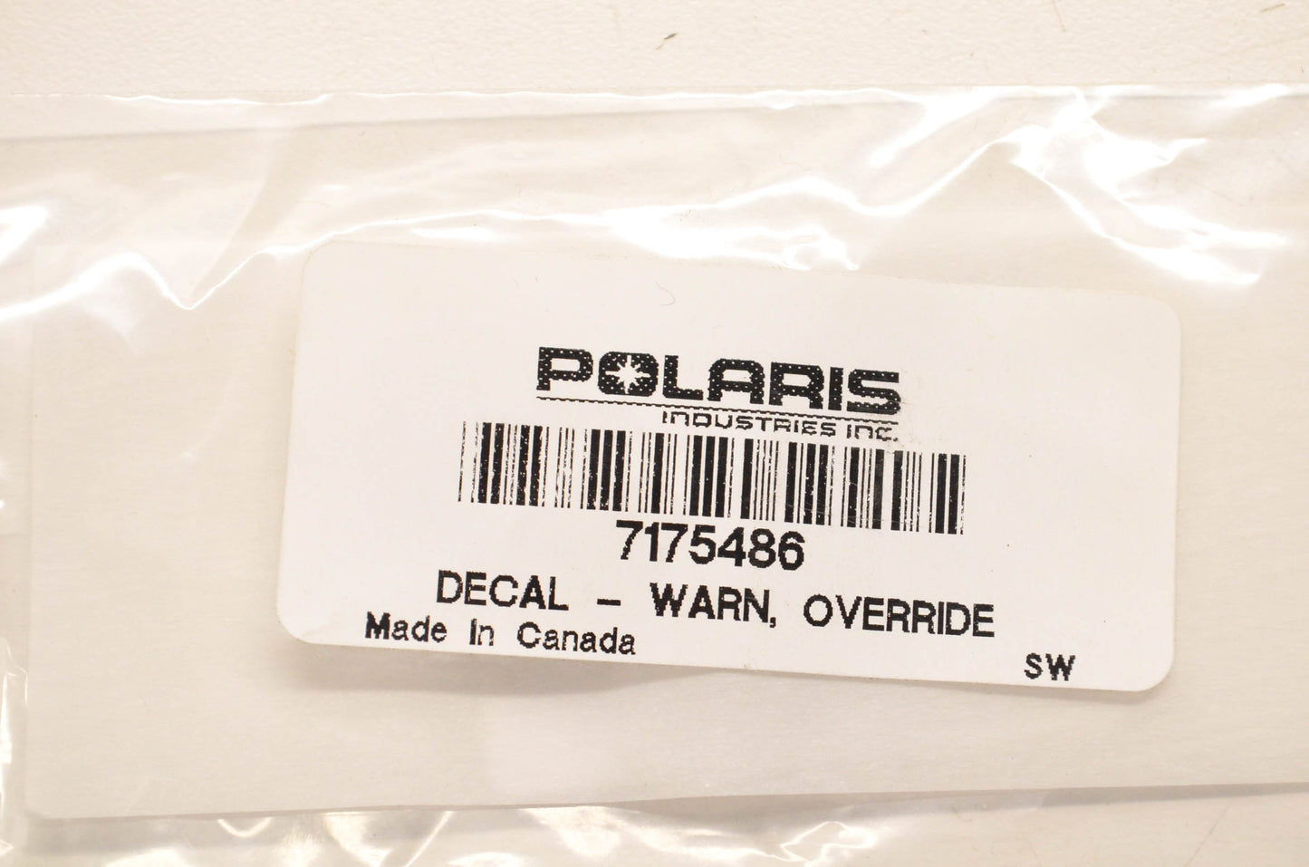 New OEM Polaris 7175486 Override Warning Decal NOS