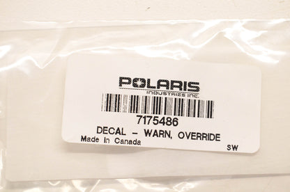 New OEM Polaris 7175486 Override Warning Decal NOS