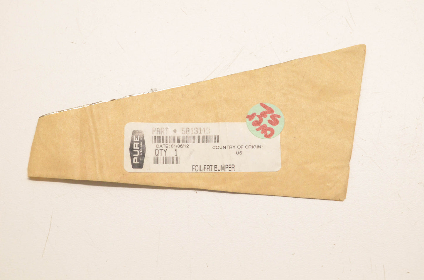 New OEM Polaris 5813113 Front Bumper Nosepan Foil NOS