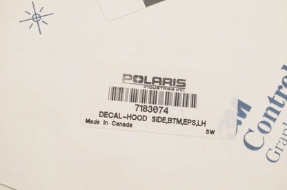 New OEM Polaris 7183074 Left Hood Side Decal NOS