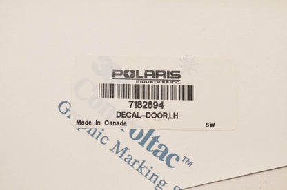 New OEM Polaris 7182694 Left Door Decal NOS