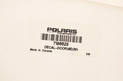 New OEM Polaris 7186625 Right Mid Door Decal NOS