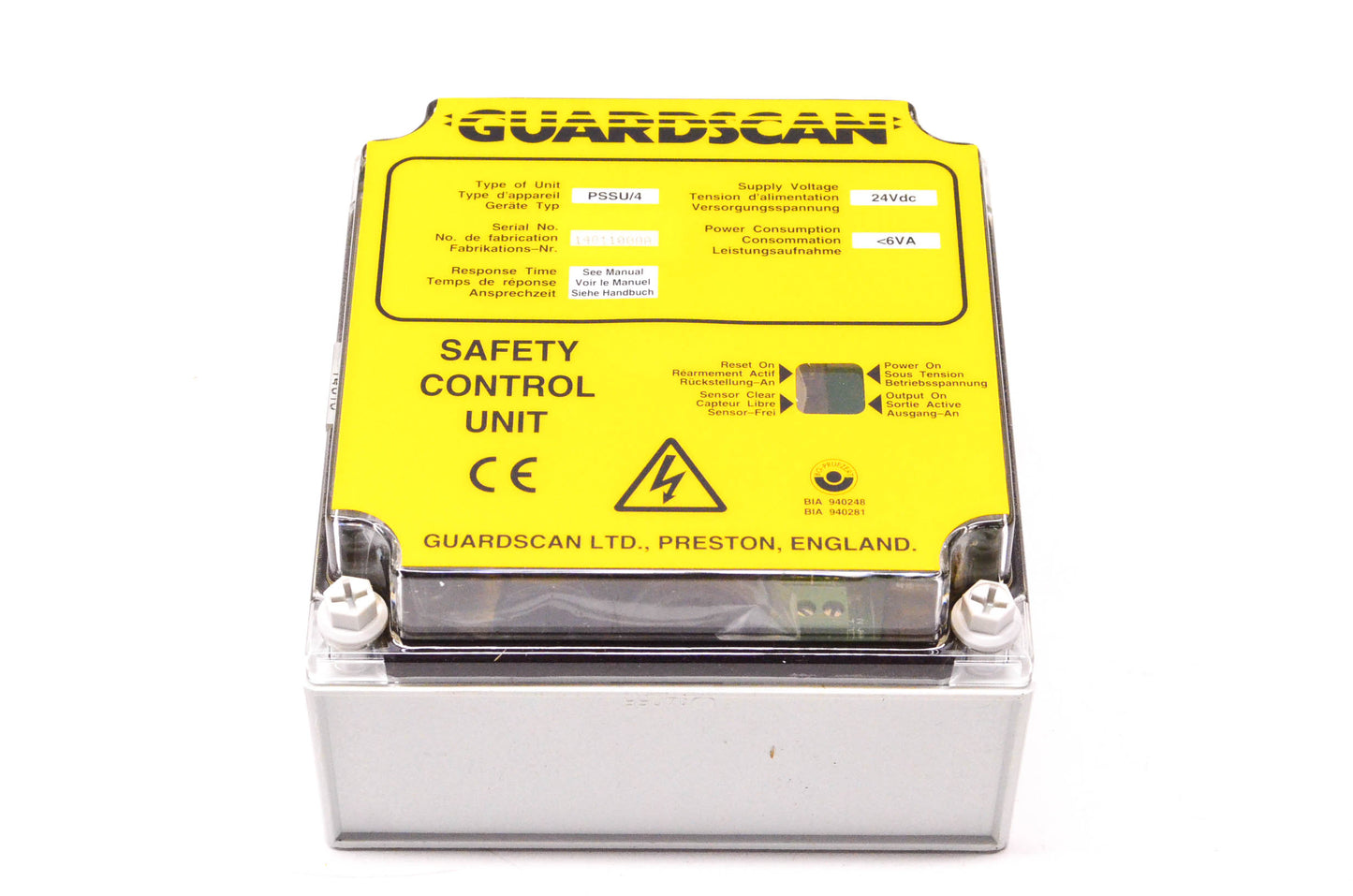 Guardscan PSSU/4, 1401100AA Safety Control Unit 24 Volt DC NOS