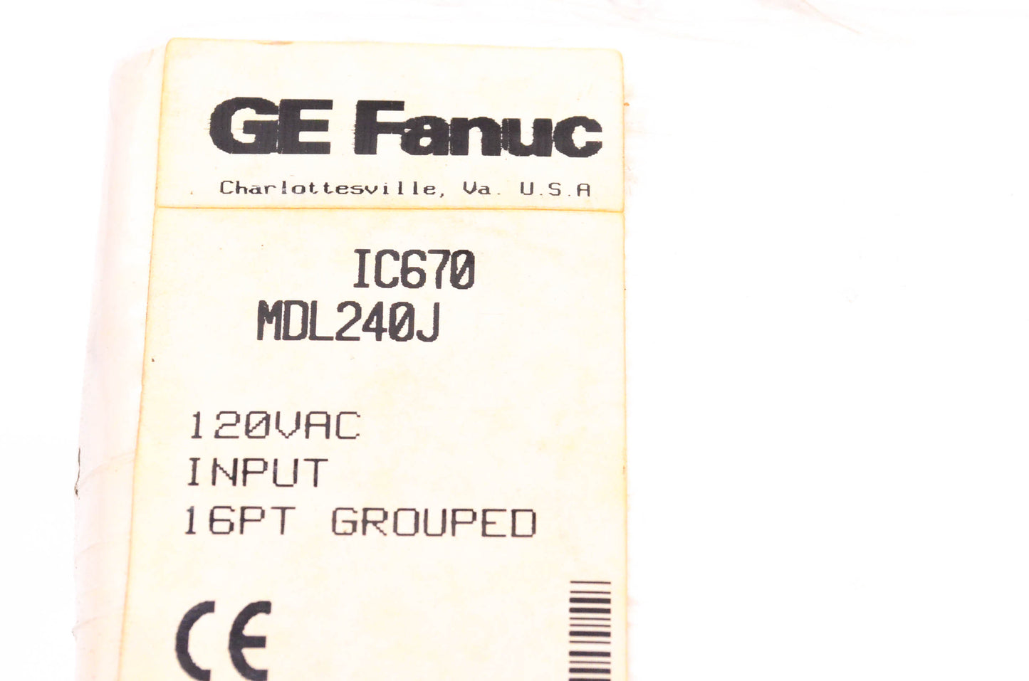General Electric IC670MDL240J 16-Point Grouped Input Module NOS