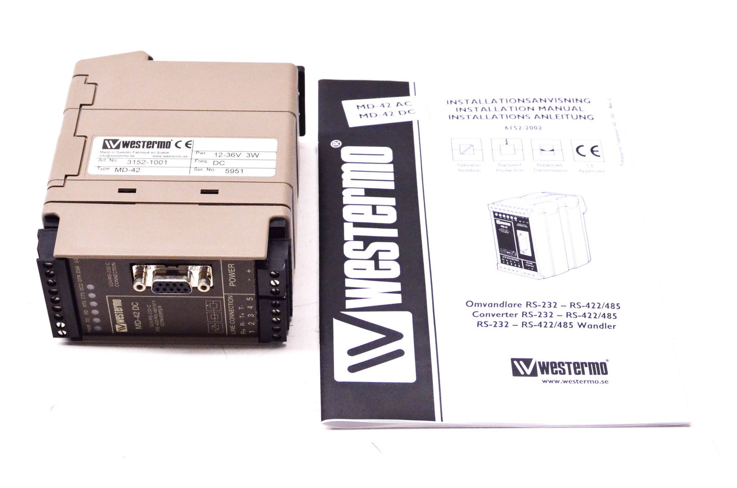 Westermo MD-42, 3152-1001 Signal Converter NOS