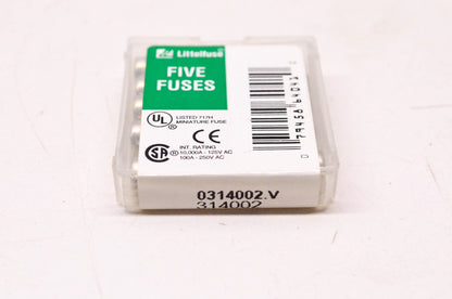 Littelfuse 0314002.V, 314002 Fuses Qty 5 NOS