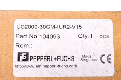 Pepperl+Fuchs UC20000-30GM-IUR2-V15, 37-53-2681 Ultrasonic Sensor NOS