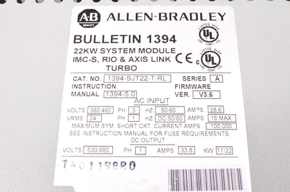 Allen Bradley 1394-SJT22-T-RL Digital Servo Controller NOS