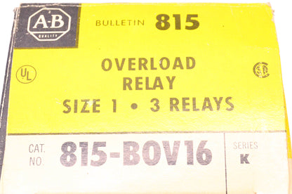 Allen Bradley 815-B0V16 Overload Relay NOS