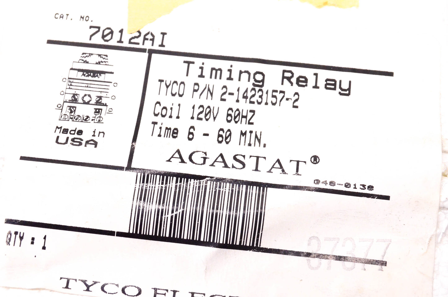 Agastat 7012AI Timing Relay NOS