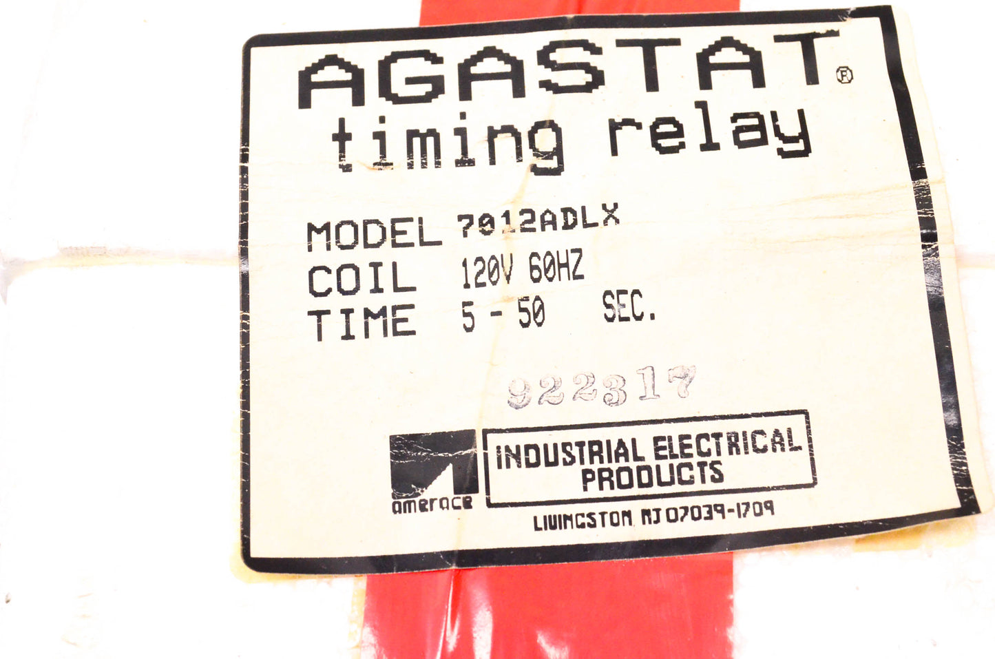 Agastat 7012ADLX Timing Relay NOS