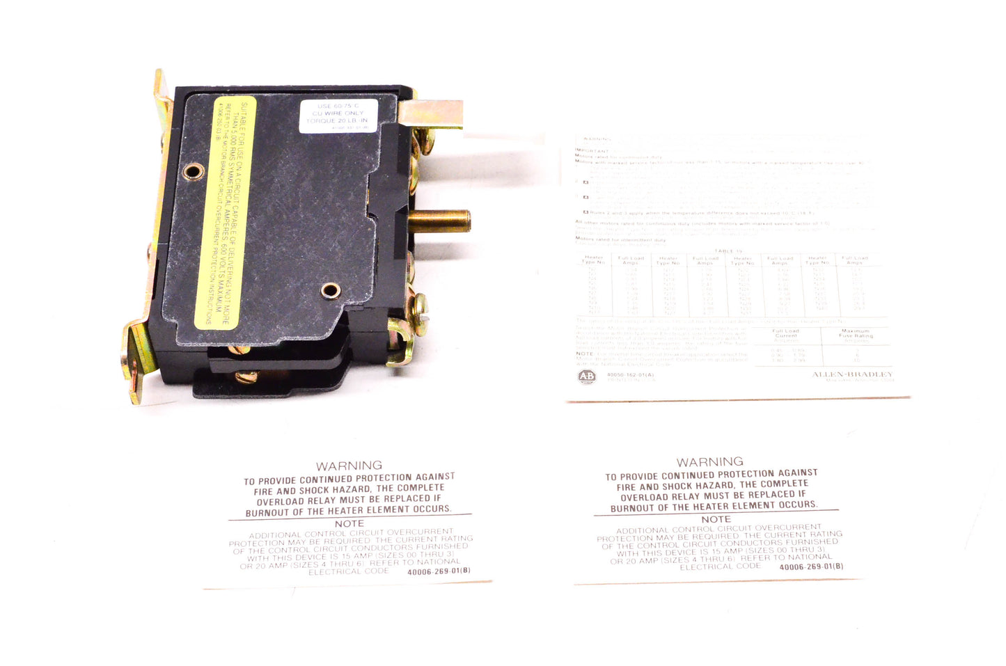 Allen Bradley 815-B0V4 Manual Reset Overload Relay NOS