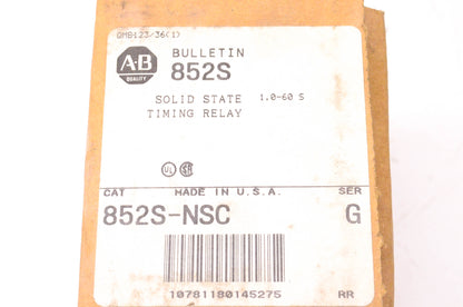 Allen Bradley 852S-NSC Solid State Timing Relay NOS