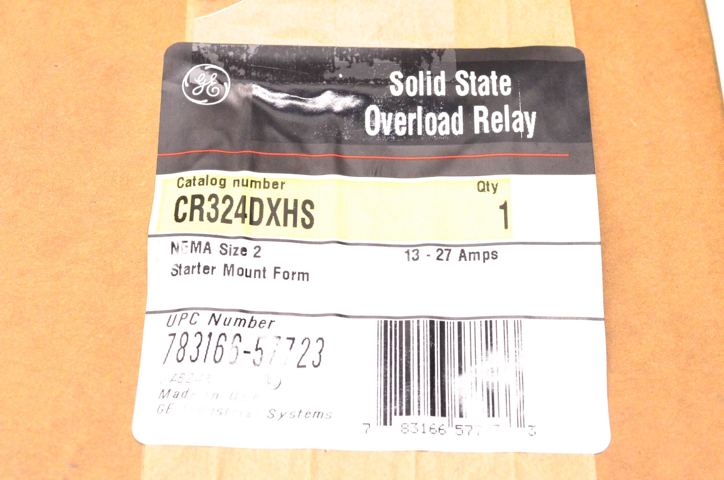 General Electric CR324DXHS Solid State Overload Relay NOS