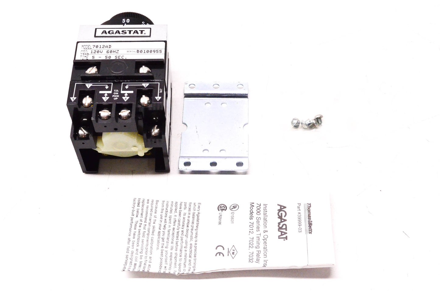 Agastat 7012AD Timing Relay NOS