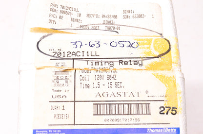 Agastat 7012ACI1LL Timing Relay NOS