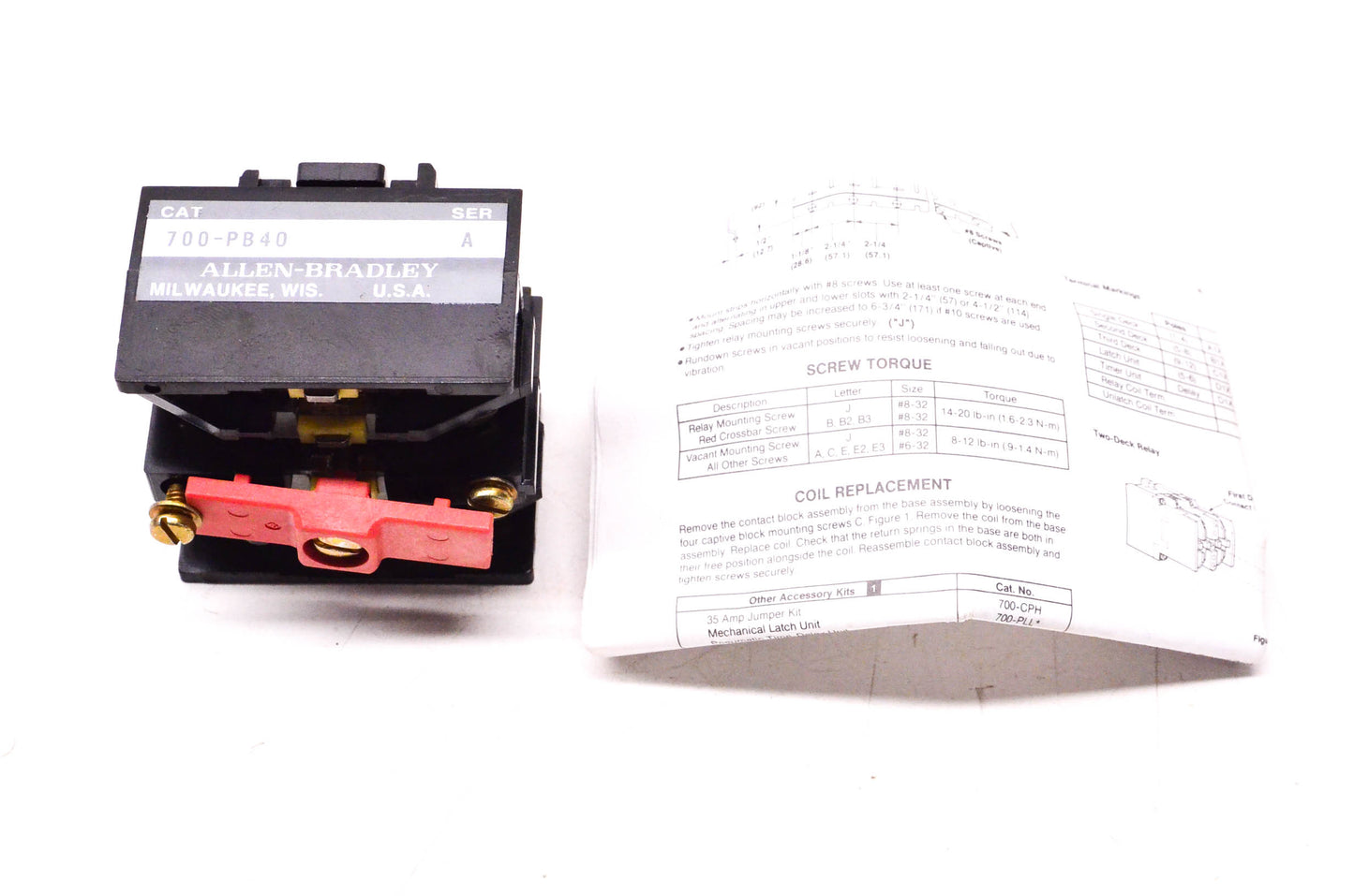 Allen Bradley 700-PB40 Auxiliary Contact NOS