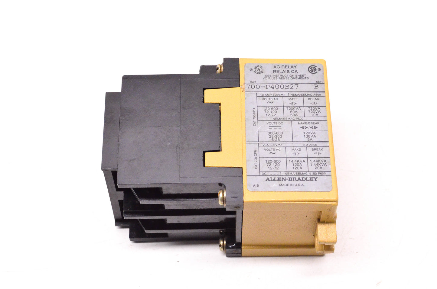 Allen Bradley 700-P400B27 Control Relay NOS