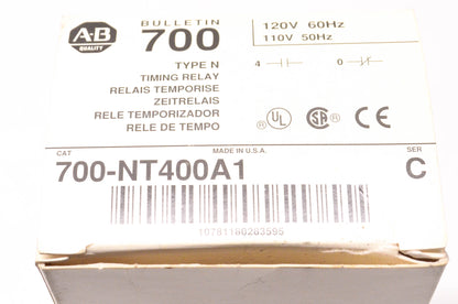 Allen Bradley 700-NT400A1 Type N Timing Relay NOS