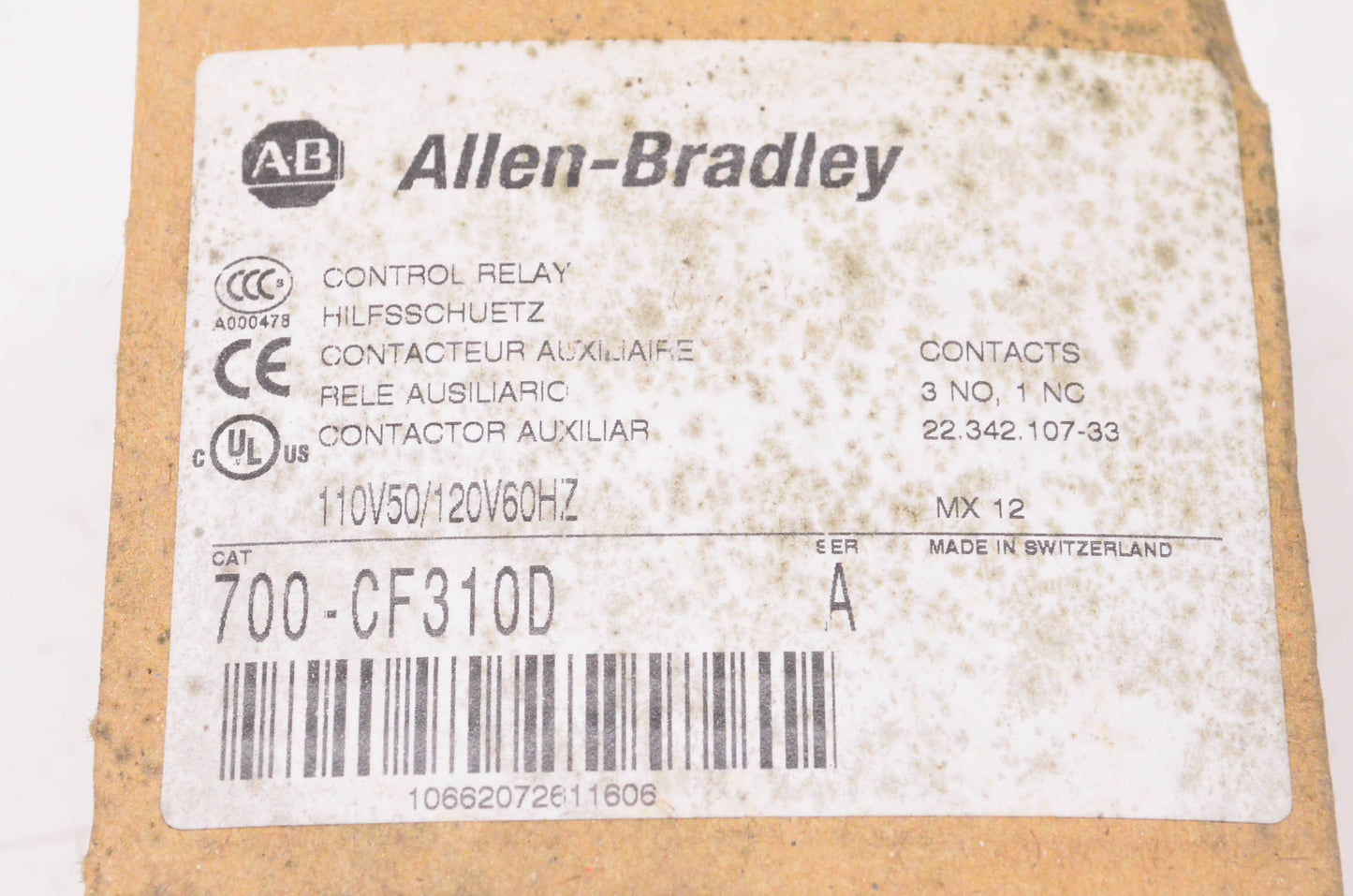 Allen Bradley 700-CF310D Control Relay NOS