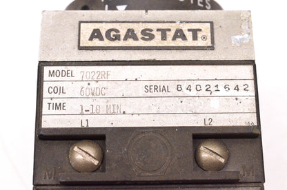 Agastat 7022RF 60 Volt DC Timing Relay NOS